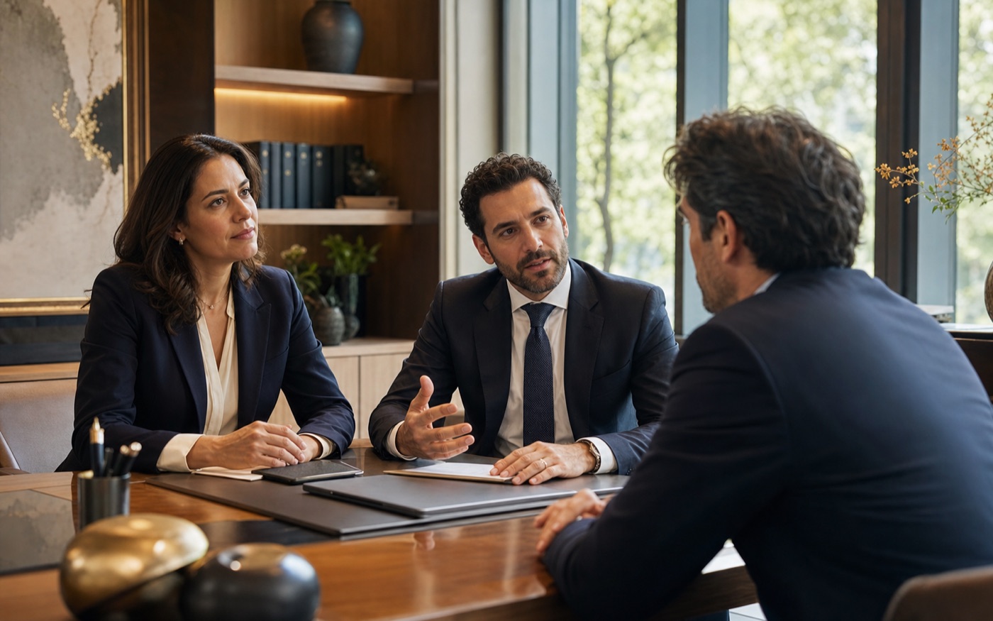 Abogados de DRT Abogados asesorando a un cliente en su oficina en Santiago